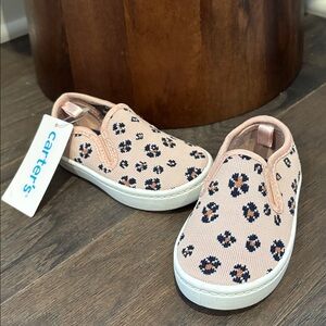 Carter’s  Nettie pink slip on floral pattern, pull tab, stretch panel sneakers